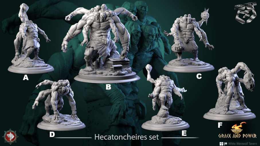 Hecatoncheires-set-32mm-figurines-fantasy-tabletop-RPG-3D-miniatures-white-werewolf-tavern