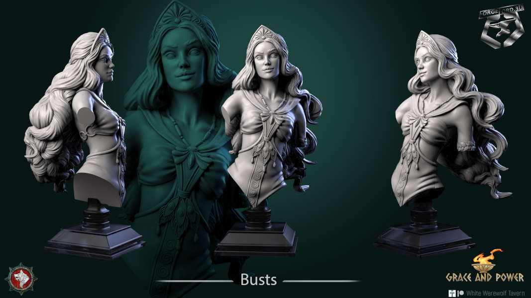 Hera-bust-75mm-figurines-fantasy-tabletop-RPG-3D-miniatures-white-werewolf-tavern