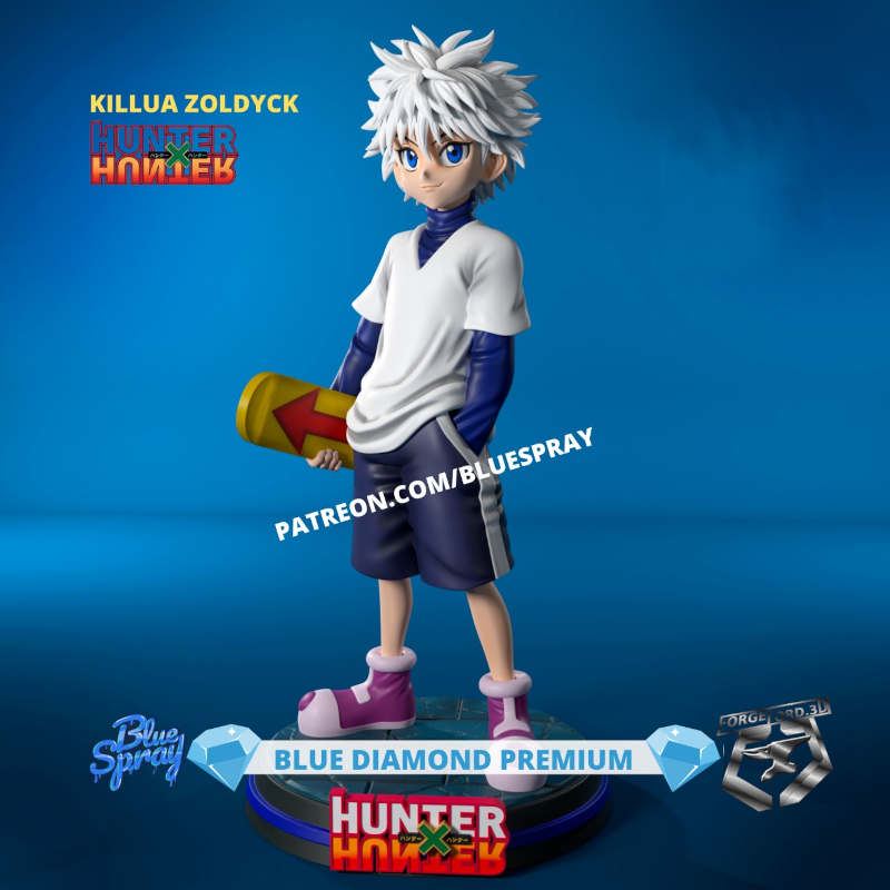 Killua Zoldyck-Blue-Spray--figurines-fantasy-tabletop-RPG-3D-miniatures
