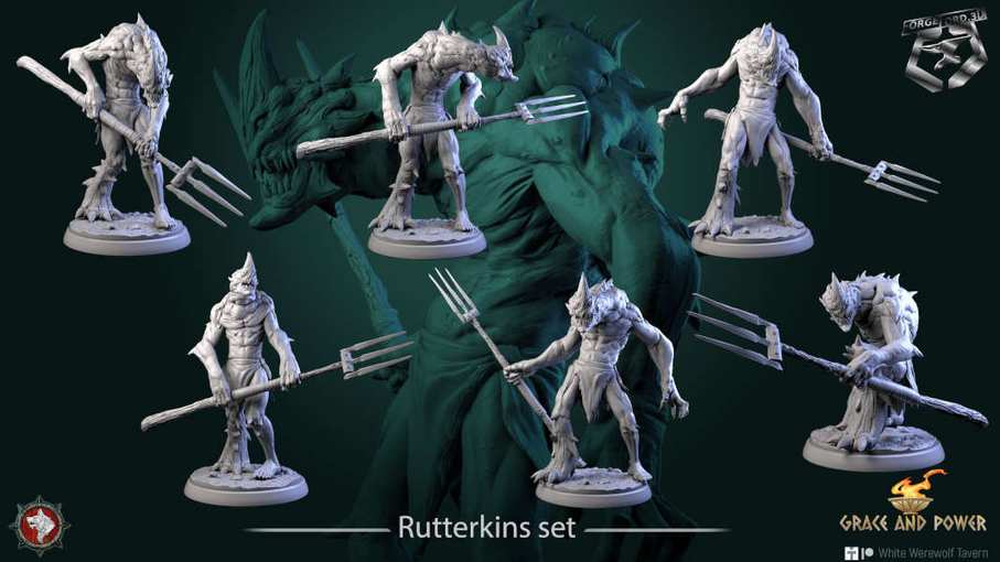 Rutterkins-set-32mm-figurines-fantasy-tabletop-RPG-3D-miniatures-white-werewolf-tavern