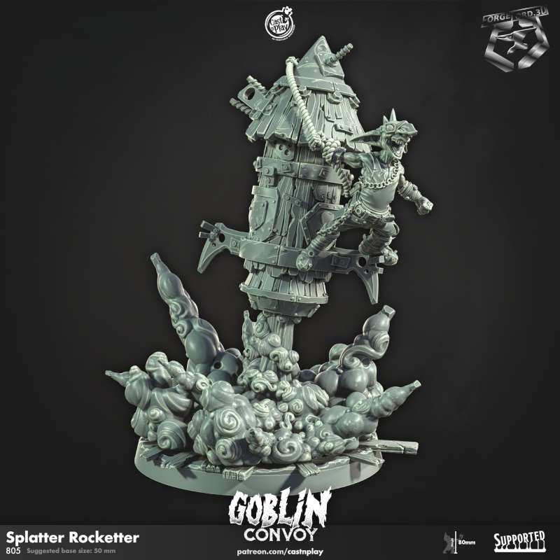 Splatter Rocketter-CastNPlay-goblin-convoy-Collection--fantasy-tabletop-RPG-3D-miniatures