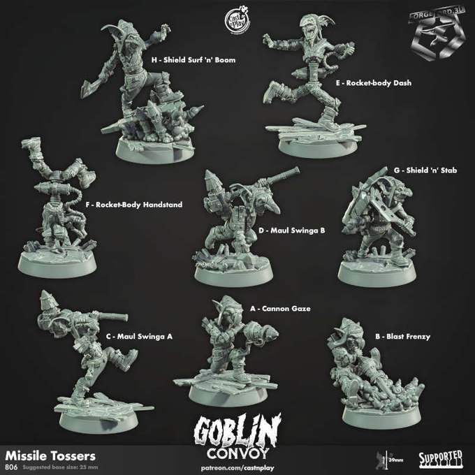 Missile Tossers-CastNPlay-goblin-convoy-Collection--fantasy-tabletop-RPG-3D-miniatures