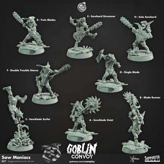 Saw Maniacs-CastNPlay-goblin-convoy-Collection--fantasy-tabletop-RPG-3D-miniatures