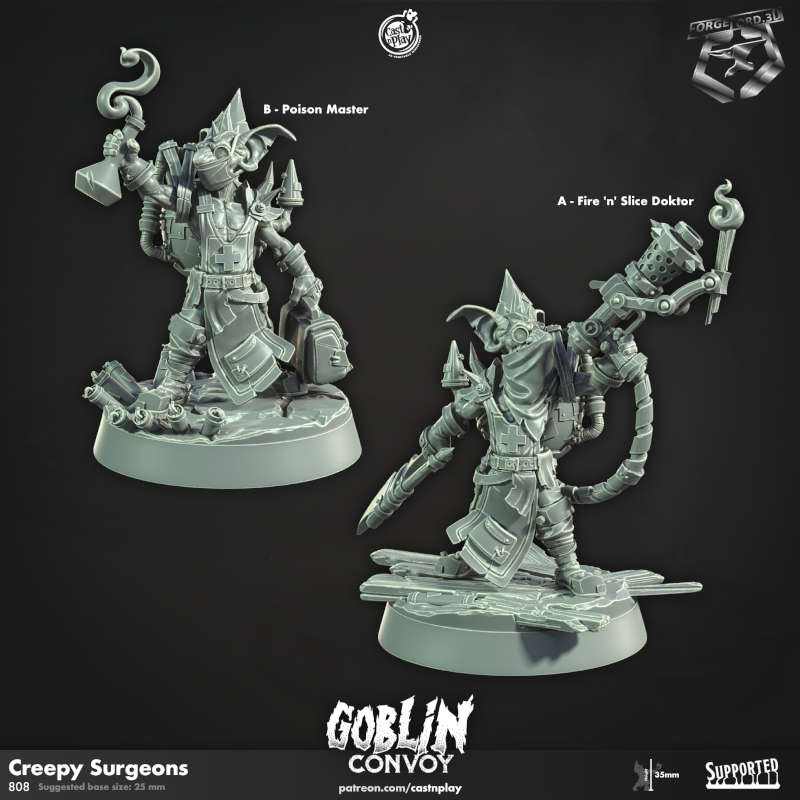 Creepy Surgeons-CastNPlay-goblin-convoy-Collection--fantasy-tabletop-RPG-3D-miniatures