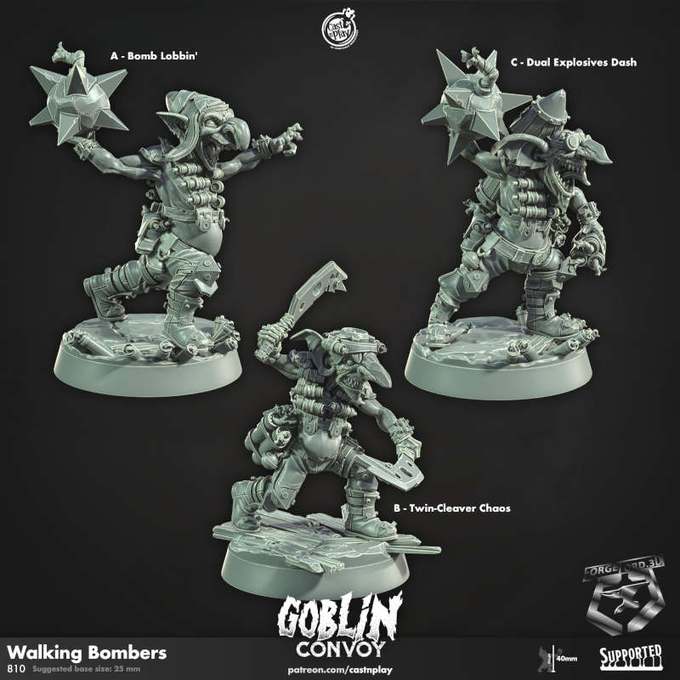 Walking Bombers-CastNPlay-goblin-convoy-Collection--fantasy-tabletop-RPG-3D-miniatures