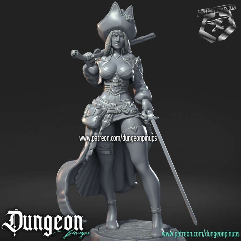 Boni Anne-statue-75mm-RN-Estudio-figurines-fantasy-tabletop-RPG-3D-miniatures