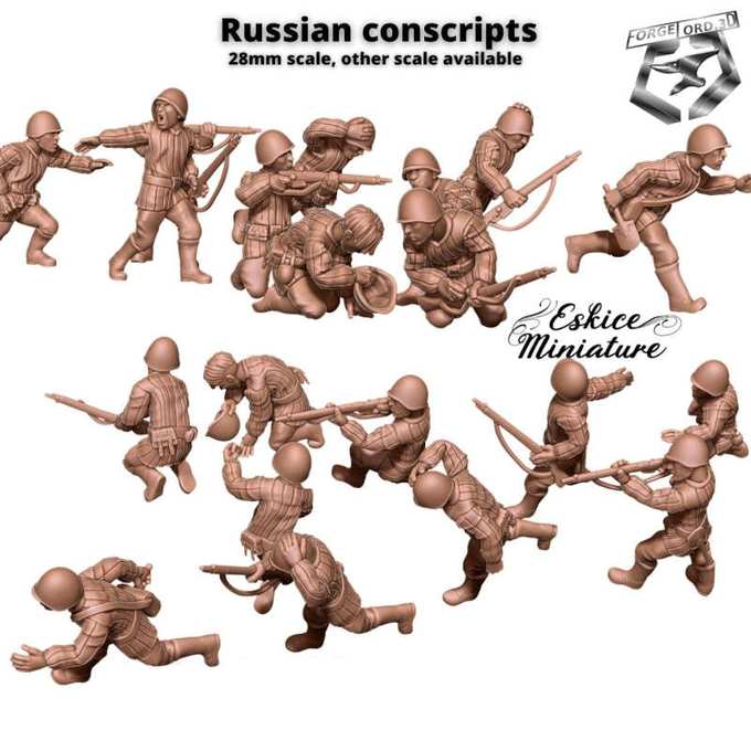 Conscrits russes-WWII-Figurines-3D-miniatures-Eskice-Miniature-historical-1