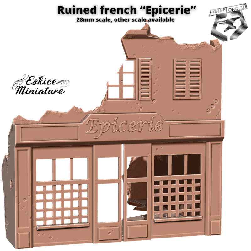Destroyed shop-Decor-3dminiatures-decor-Eskice-Miniature-historical-WW-II-1