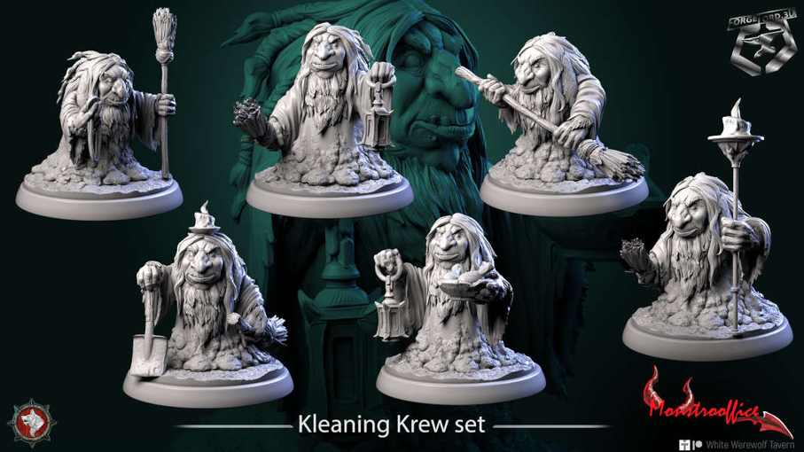 Kleaning Krew-set-32mm-figurines-fantasy-tabletop-RPG-3D-miniatures-white-werewolf-tavern