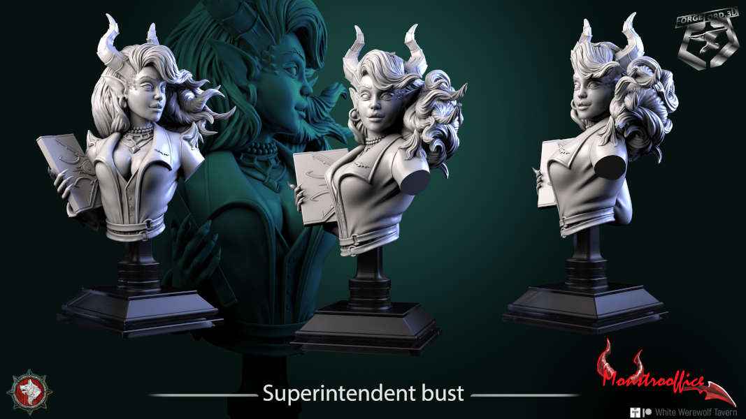Superintendent-bust-75mm-figurines-fantasy-tabletop-RPG-3D-miniatures-white-werewolf-tavern
