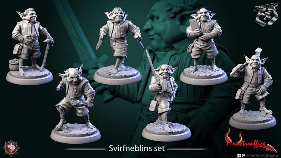 Svirfneblins-set-32mm-figurines-fantasy-tabletop-RPG-3D-miniatures-white-werewolf-tavern