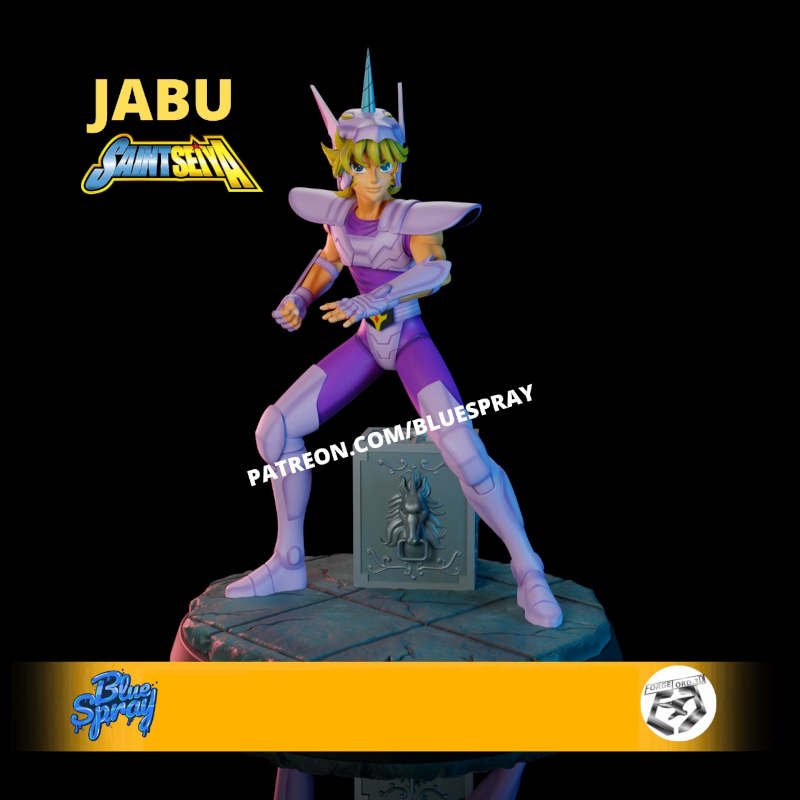 Unicorn Jabu-Blue-Spray--figurines-fantasy-tabletop-RPG-3D-miniatures