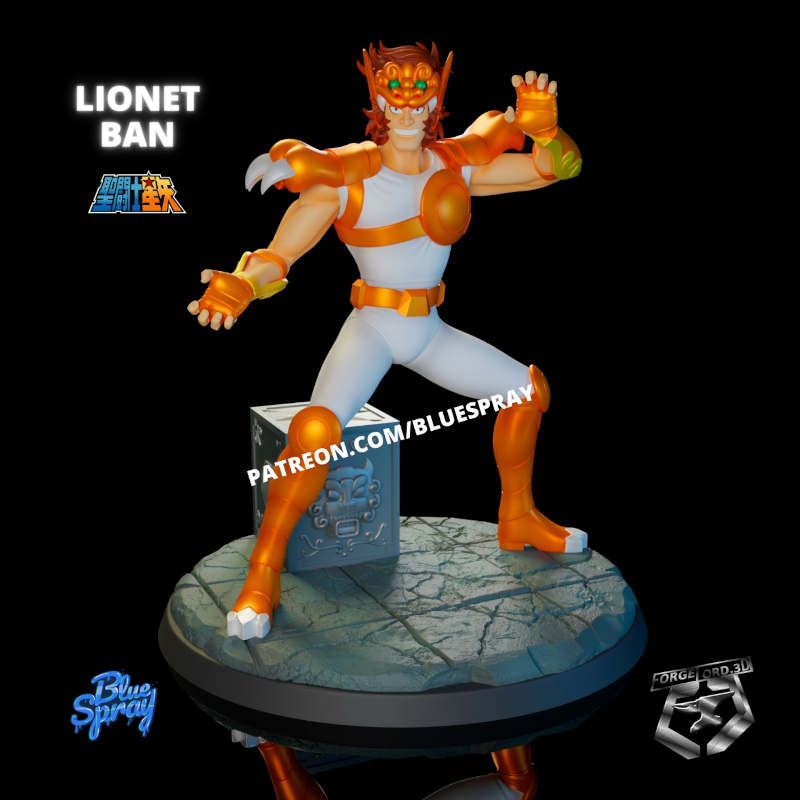 Lionet Ban-Blue-Spray--figurines-fantasy-tabletop-RPG-3D-miniatures