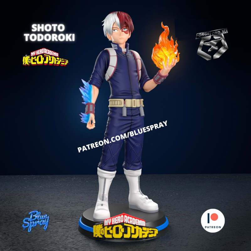 Shoto Todoroki-Blue-Spray--figurines-fantasy-tabletop-RPG-3D-miniatures