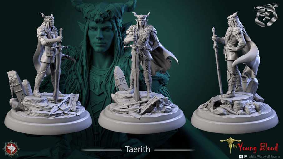 Taerith-statue-75mm-figurines-fantasy-tabletop-RPG-3D-miniatures-white-werewolf-tavern