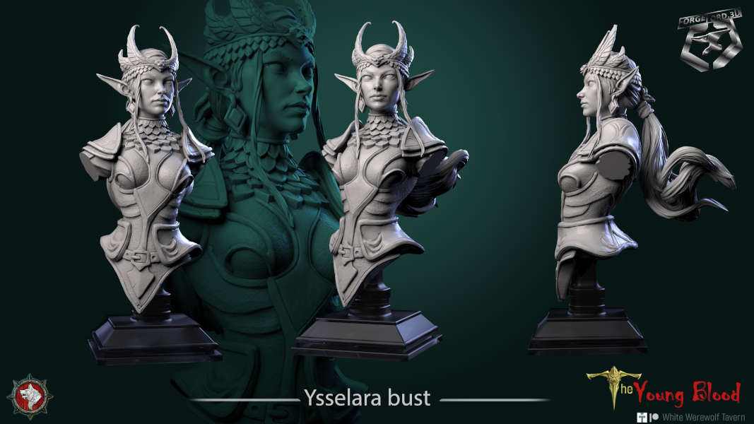 Ysselara-bust-75mm-figurines-fantasy-tabletop-RPG-3D-miniatures-white-werewolf-tavern