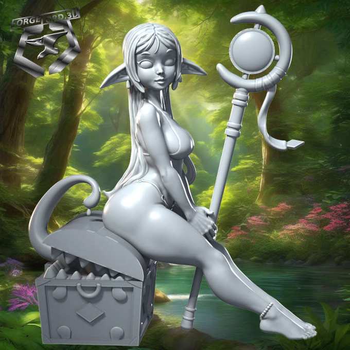 Frieren-dressed-statue-75mm-RN-Estudio-figurines-fantasy-tabletop-RPG-3D-miniatures