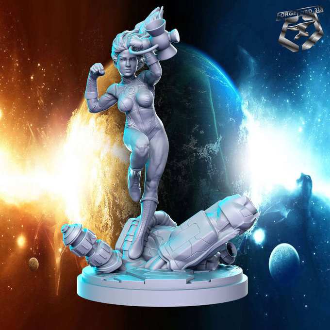 Green Lanter Jessica-statue-75mm-RN-Estudio-figurines-fantasy-tabletop-RPG-3D-miniatures