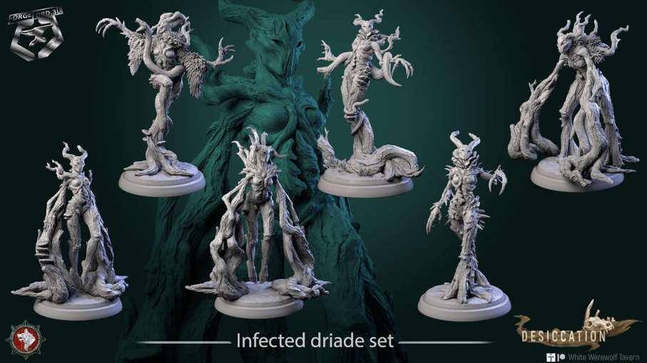 Infected driade-set-32mm-figurines-fantasy-tabletop-RPG-3D-miniatures-white-werewolf-tavern