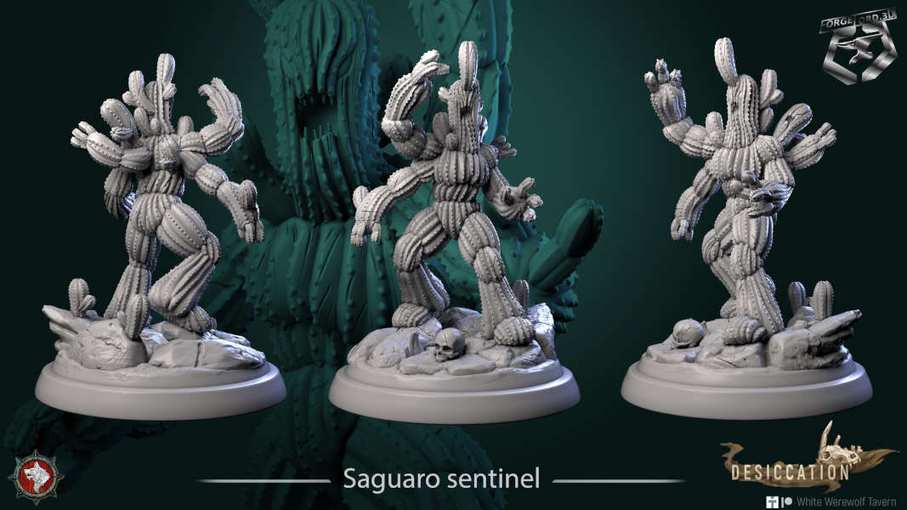 Saguaro sentinel-statue-75mm-figurines-fantasy-tabletop-RPG-3D-miniatures-white-werewolf-tavern