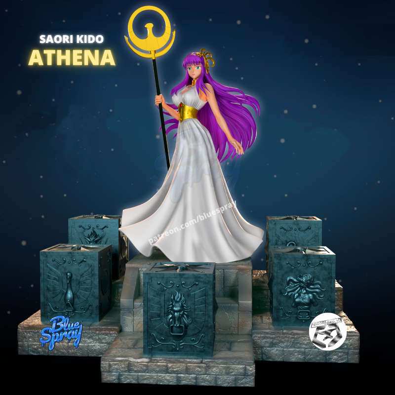Saori Kido-Blue-Spray--figurines-fantasy-tabletop-RPG-3D-miniatures