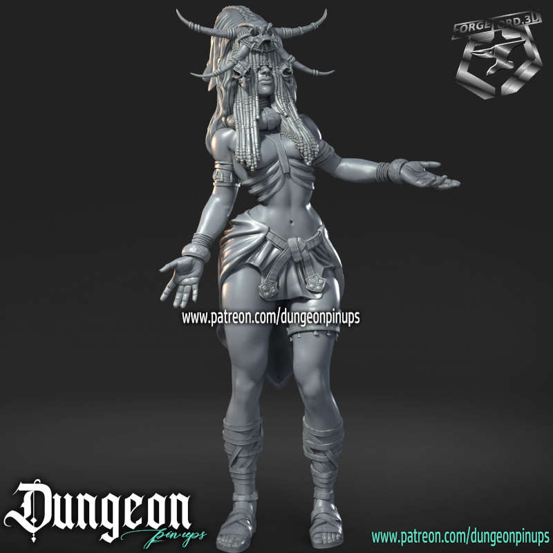 Scarlet Vorenda-statue-75mm-RN-Estudio-figurines-fantasy-tabletop-RPG-3D-miniatures