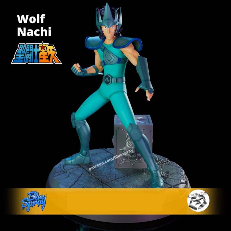 Wolf Nachi-Blue-Spray--figurines-fantasy-tabletop-RPG-3D-miniatures