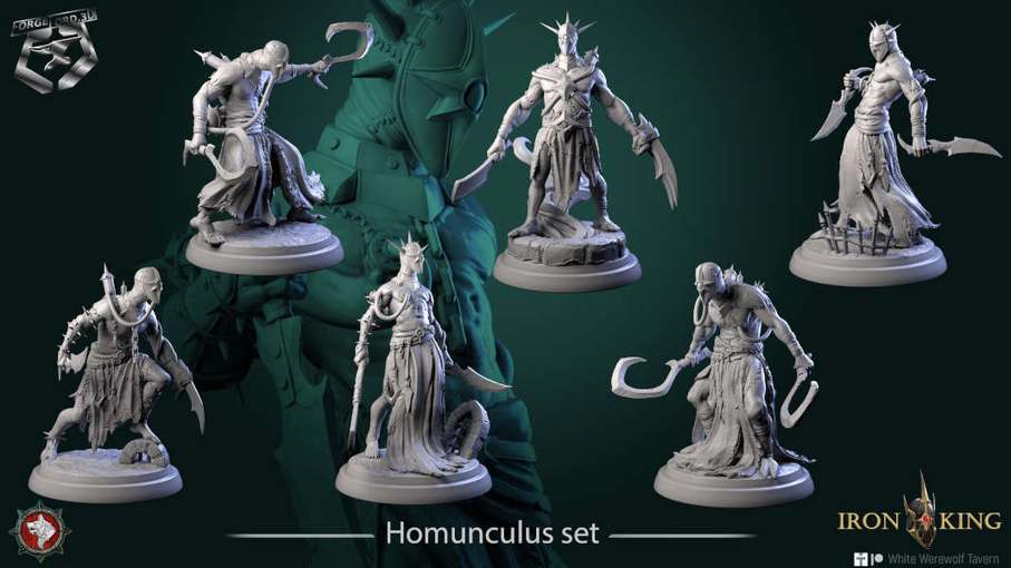 Homunculus-set-32mm-figurines-fantasy-tabletop-RPG-3D-miniatures-white-werewolf-tavern