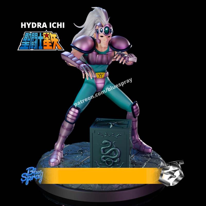 Hydra Ichi-Blue-Spray--figurines-fantasy-tabletop-RPG-3D-miniatures