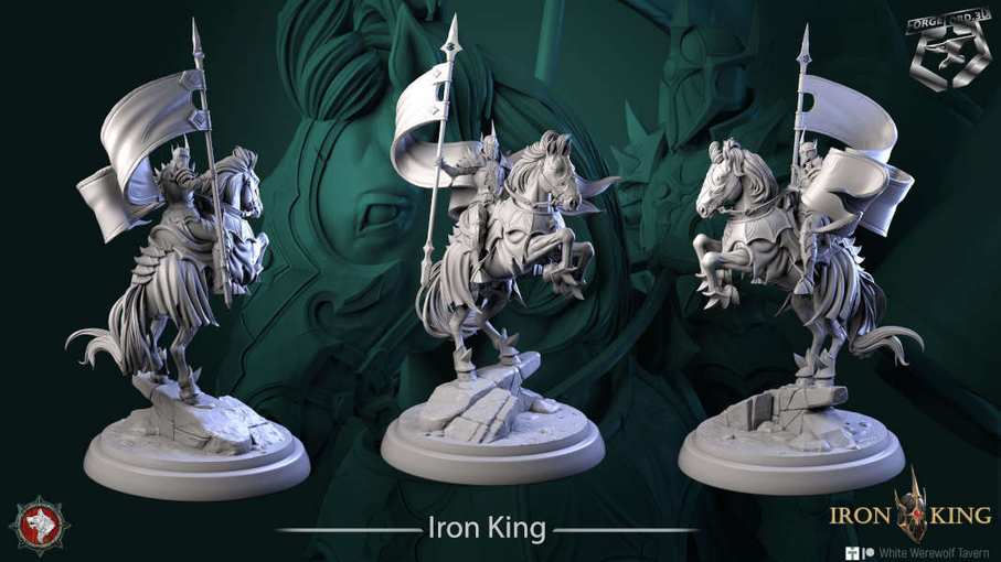 Iron King-statue-75mm-figurines-fantasy-tabletop-RPG-3D-miniatures-white-werewolf-tavern