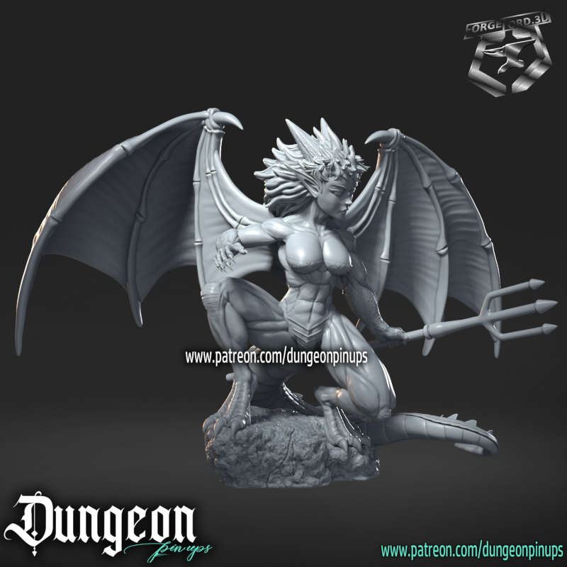 Draconica dressed-statue-75mm-RN-Estudio-figurines-fantasy-tabletop-RPG-3D-miniatures