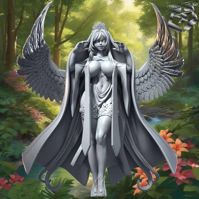 Seraphina summer-dressed-statue-75mm-RN-Estudio-figurines-fantasy-tabletop-RPG-3D-miniatures