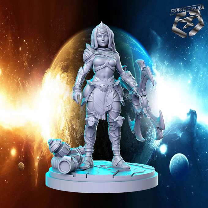 Sivir-statue-75mm-RN-Estudio-figurines-fantasy-tabletop-RPG-3D-miniatures