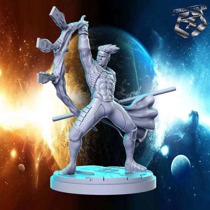 Gambit-statue-75mm-RN-Estudio-figurines-fantasy-tabletop-RPG-3D-miniatures