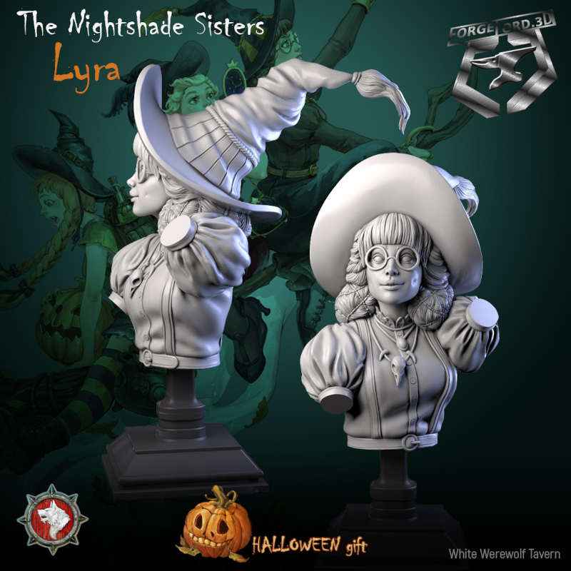 Lyra-bust-75mm-figurines-fantasy-tabletop-RPG-3D-miniatures-white-werewolf-tavern