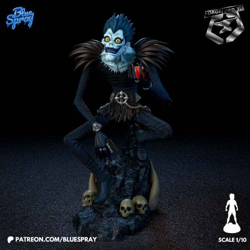 Ryuk Shinigami-Blue-Spray--figurines-fantasy-tabletop-RPG-3D-miniatures