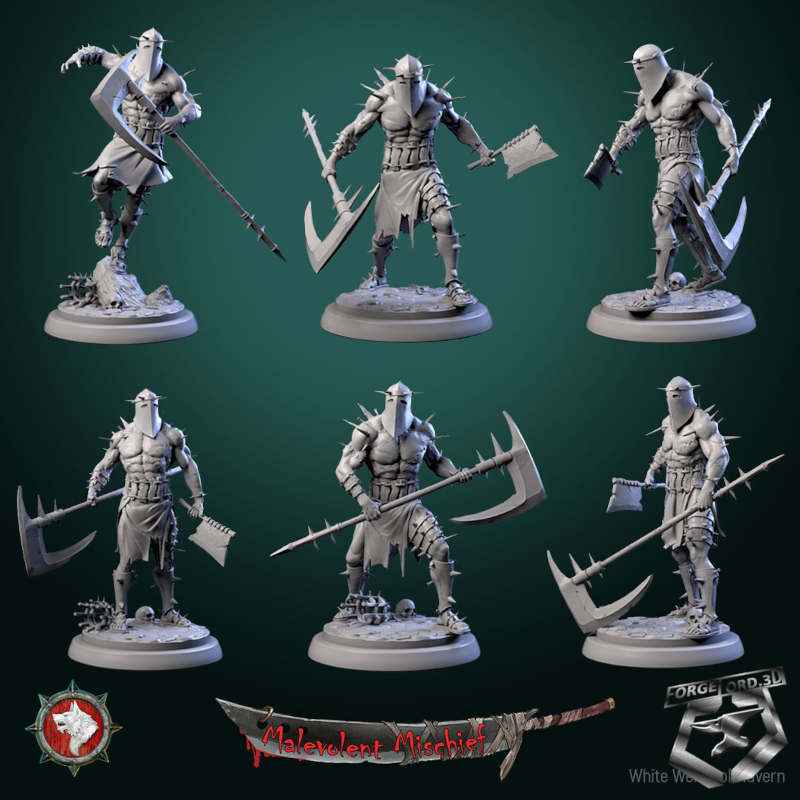 The Skullbreaker-set-32mm-figurines-fantasy-tabletop-RPG-3D-miniatures-white-werewolf-tavern