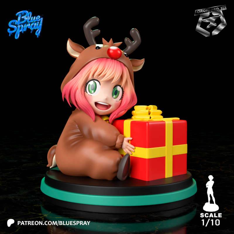 Anya Baby Reindeer-Blue-Spray--figurines-fantasy-tabletop-RPG-3D-miniatures