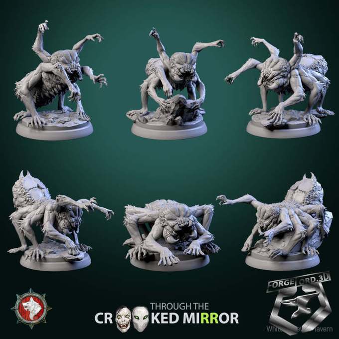 Skittering Shadow-set-32mm-figurines-fantasy-tabletop-RPG-3D-miniatures-white-werewolf-tavern