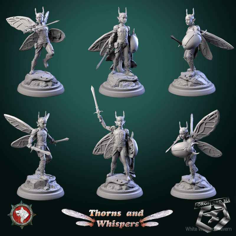 Amber-wing Wardens-set-32mm-figurines-fantasy-tabletop-RPG-3D-miniatures-white-werewolf-tavern