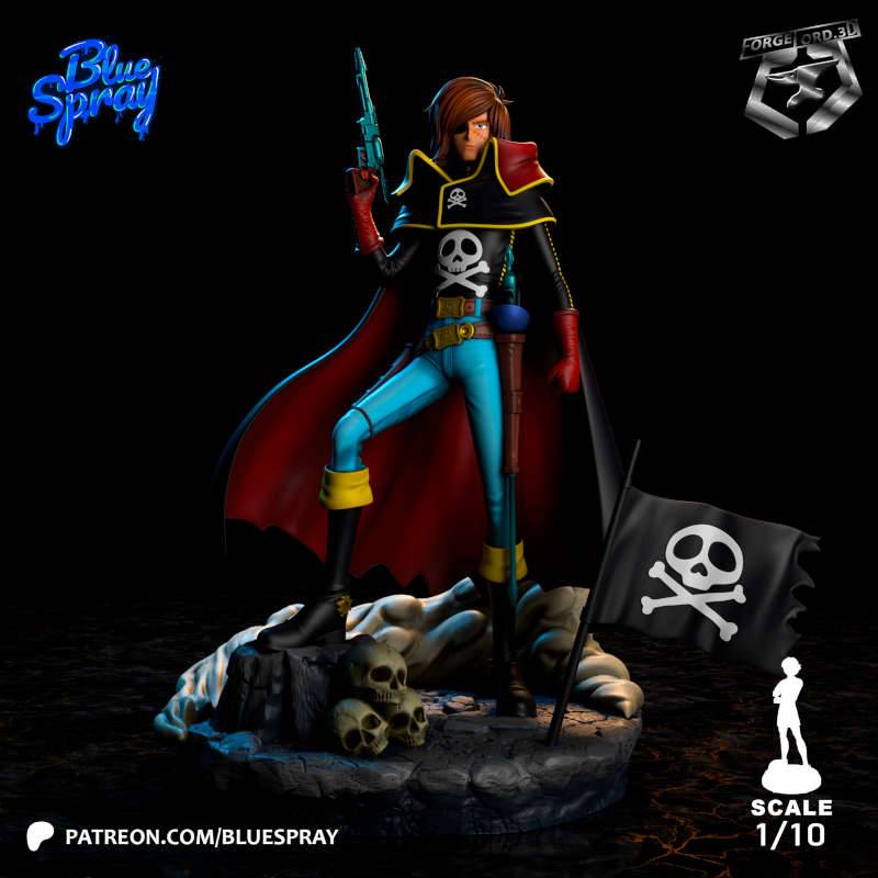 Captain Harlock-Blue-Spray--figurines-fantasy-tabletop-RPG-3D-miniatures