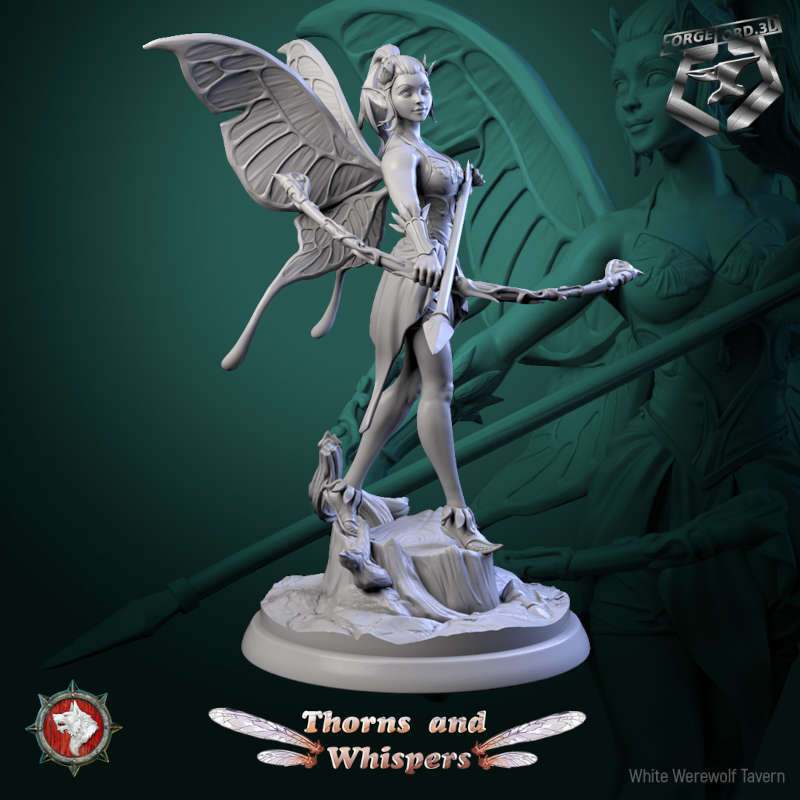 Glimmer Guardian-statue-75mm-figurines-fantasy-tabletop-RPG-3D-miniatures-white-werewolf-tavern