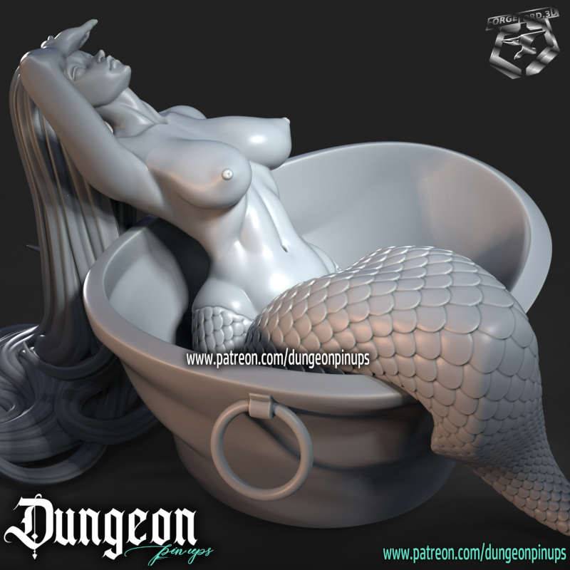 Siren rest nude-statue-75mm-RN-Estudio-figurines-fantasy-tabletop-RPG-3D-miniatures