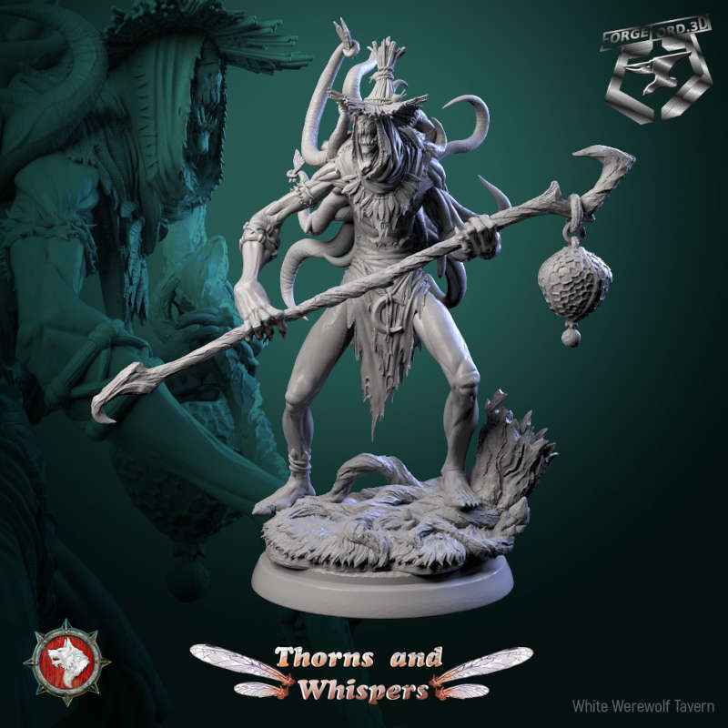 The Fey Snatcher-statue-75mm-figurines-fantasy-tabletop-RPG-3D-miniatures-white-werewolf-tavern