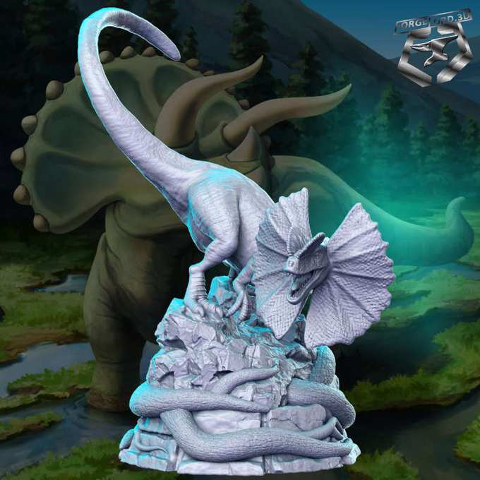 Dilophosauro-32mm-RN-Estudio-figurines-fantasy-tabletop-RPG-3D-miniatures