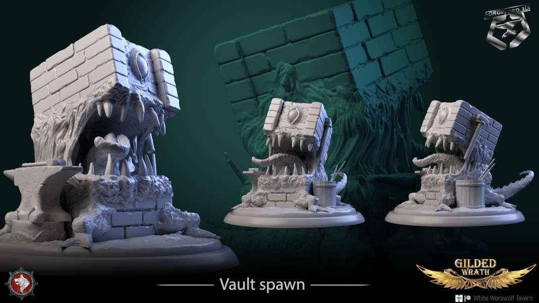Vault spawn-32mm-figurines-fantasy-tabletop-RPG-3D-miniatures-white-werewolf-tavern