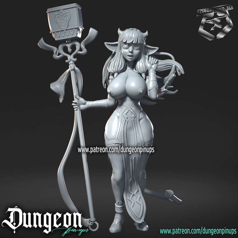 Cowgirl nude-statue-75mm-RN-Estudio-figurines-fantasy-tabletop-RPG-3D-miniatures