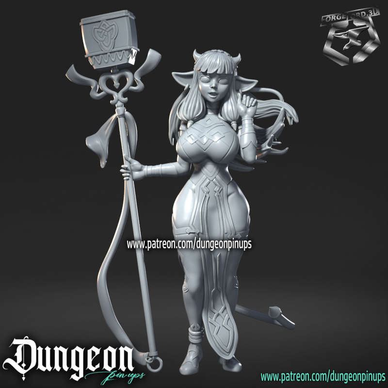 Cowgirl-statue-75mm-RN-Estudio-figurines-fantasy-tabletop-RPG-3D-miniatures
