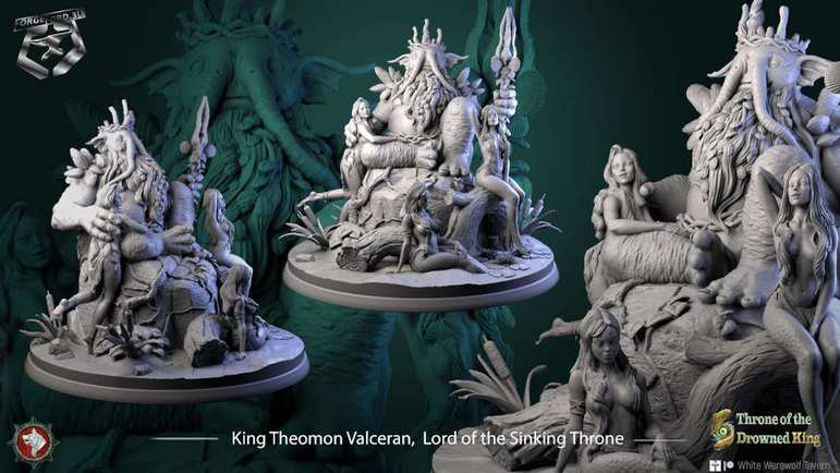 King Theomon Valceran, Lord of the Sinking Throne-statue-75mm-figurines-fantasy-tabletop-RPG-3D-miniatures-white-werewolf-tavern