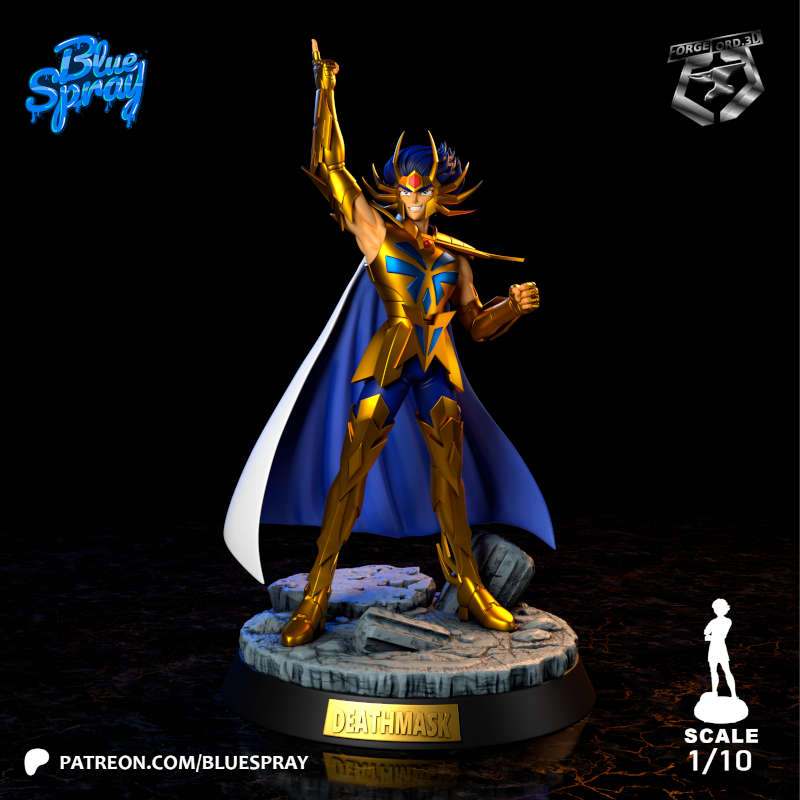 Death Mask-Blue-Spray--figurines-fantasy-tabletop-RPG-3D-miniatures